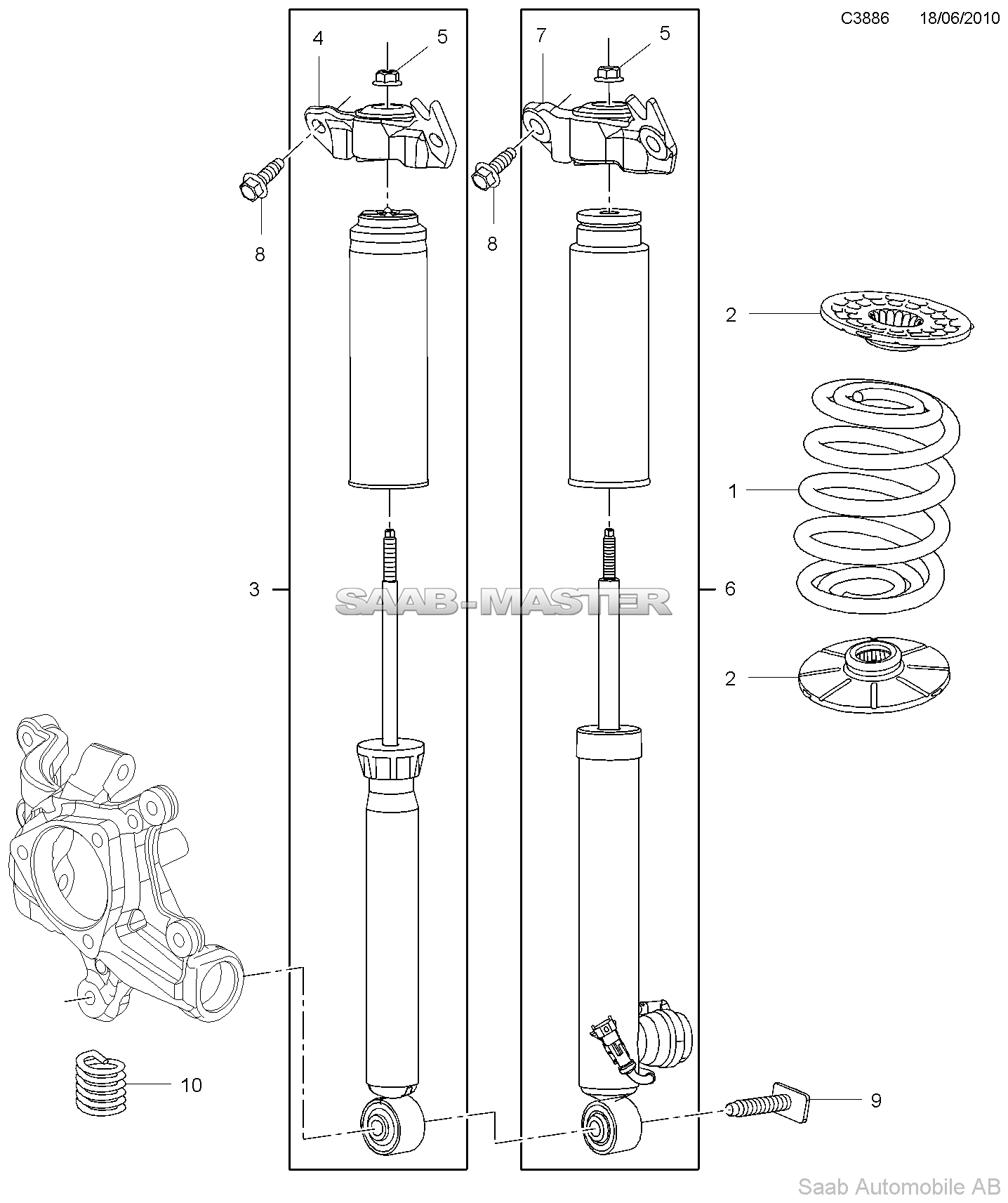 Пружины и амортизатор - 4-рычажная задняя подвеска