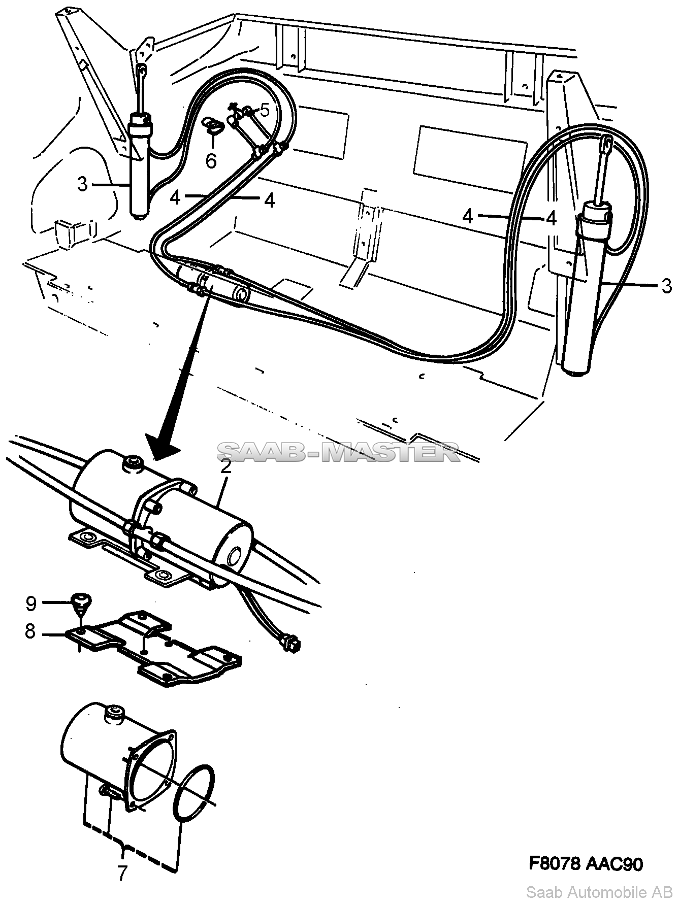 Гидравлическая система - Кабриолет   Касается также Кабриолет 1994